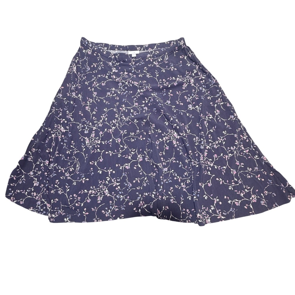 JJill Floral Midi Skirt Womens L Petite Flowy Cottagecore Modest Ditsy Floral